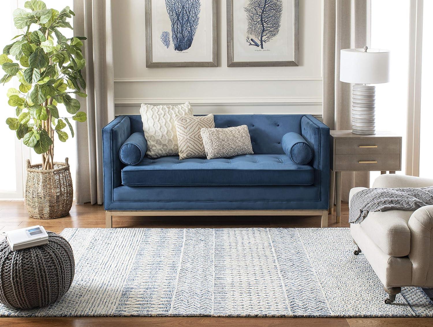 Glamour GLM538 Hand Tufted Indoor Accent Rug - Navy/Ivory - 3'x5' - Safavieh