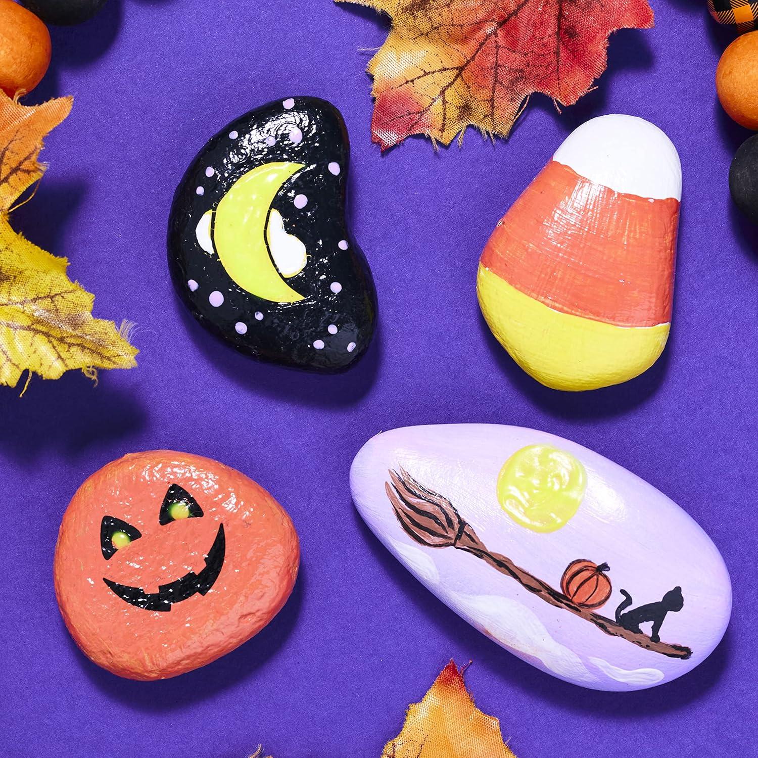 Creativity for Kids Halloween Hide & Seek Rock Painting- Spooky Child Craft Kit for Boys and Girls