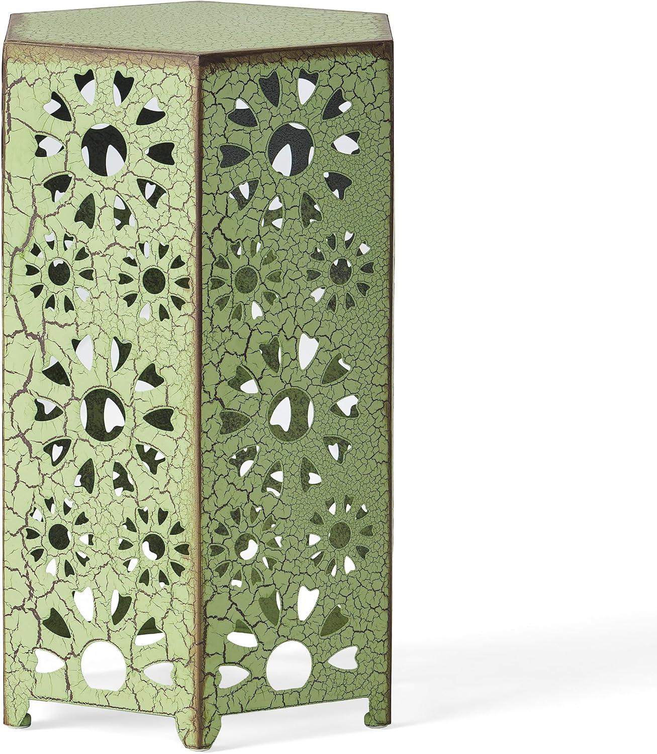 Eliana 14" Sunburst Outdoor Patio Iron Side Table: Weather-Resistant, Hexagon - Christopher Knight Home