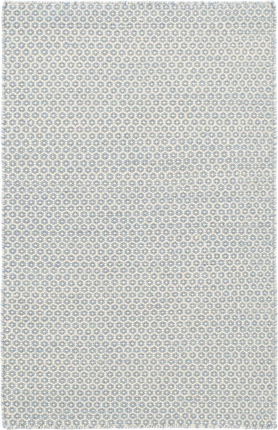 Honeycomb French Blue/Ivory Handwoven Wool Rug