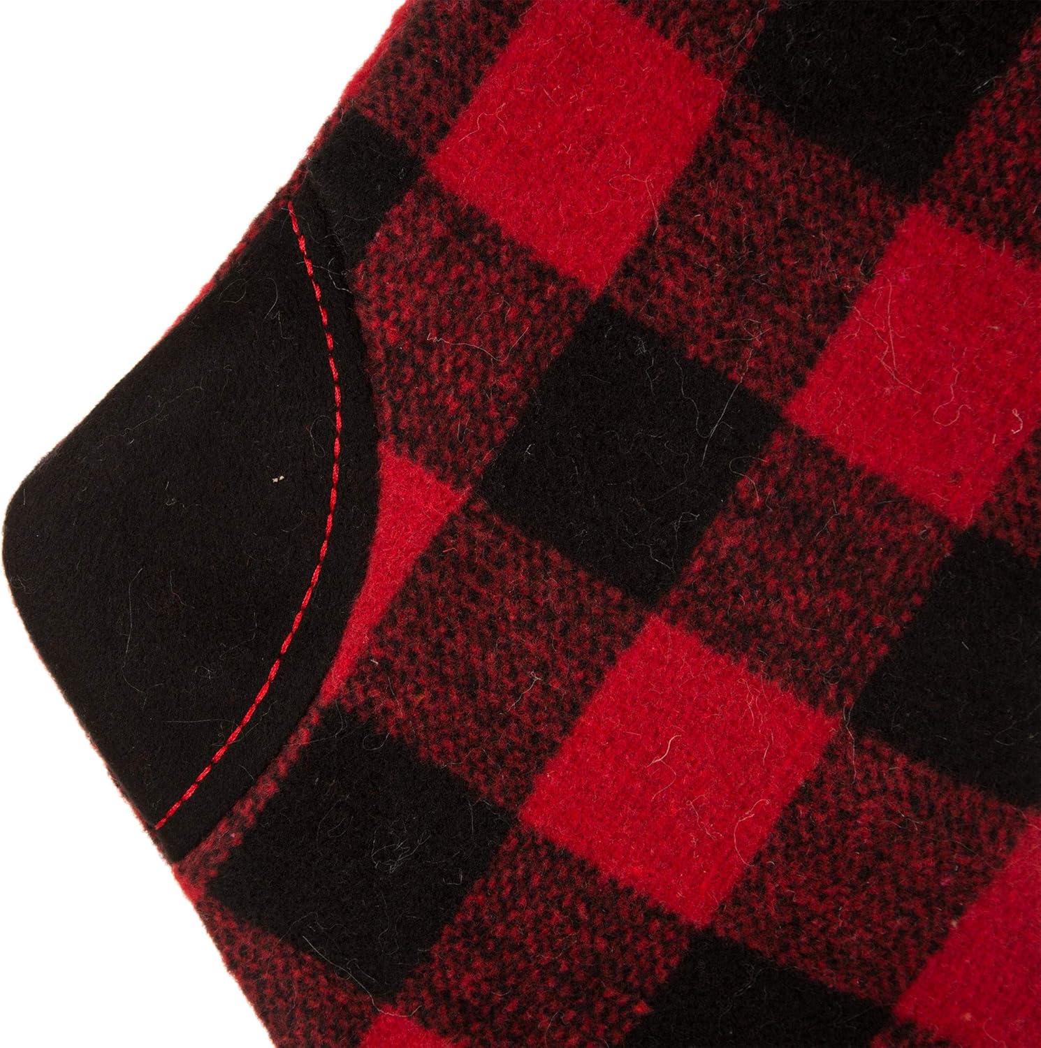 Red and Black Plaid Faux Fur Christmas Stocking