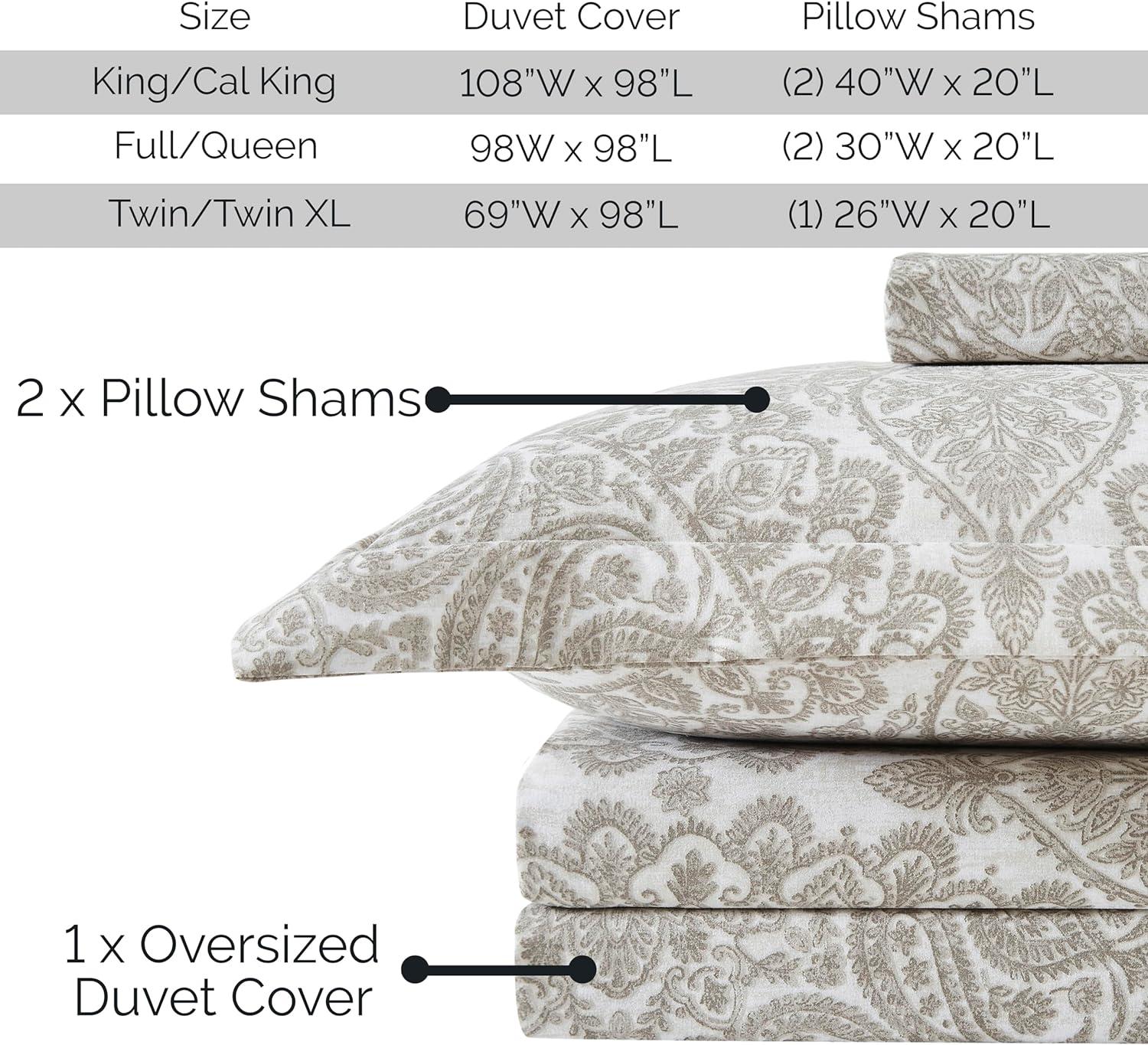 Southshore Fine Living Ashanti Oversized 3-Piece Duvet Cover Set Bone Full / Queen