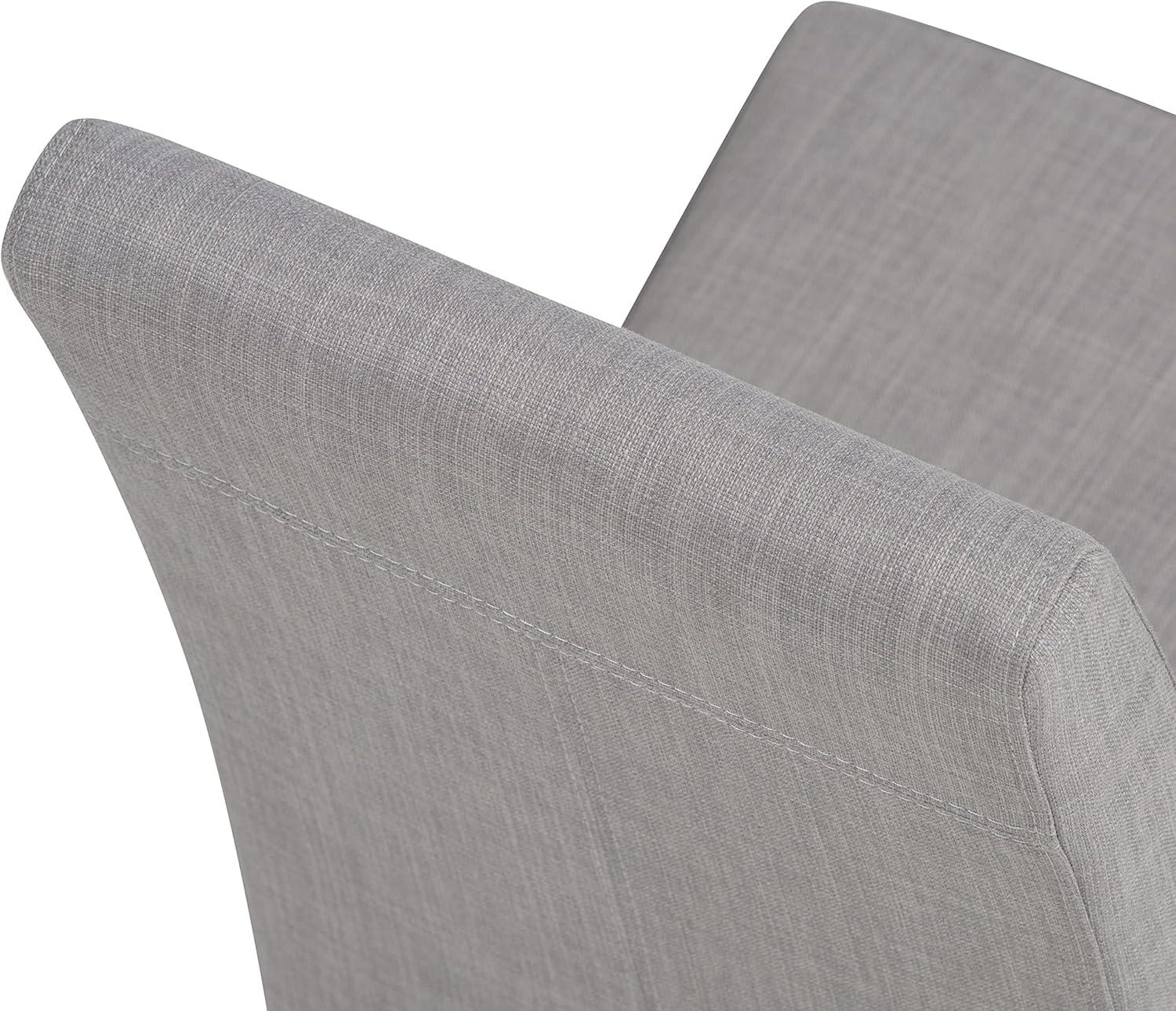 Elegant Dove Grey Linen Upholstered Parsons Dining Chair