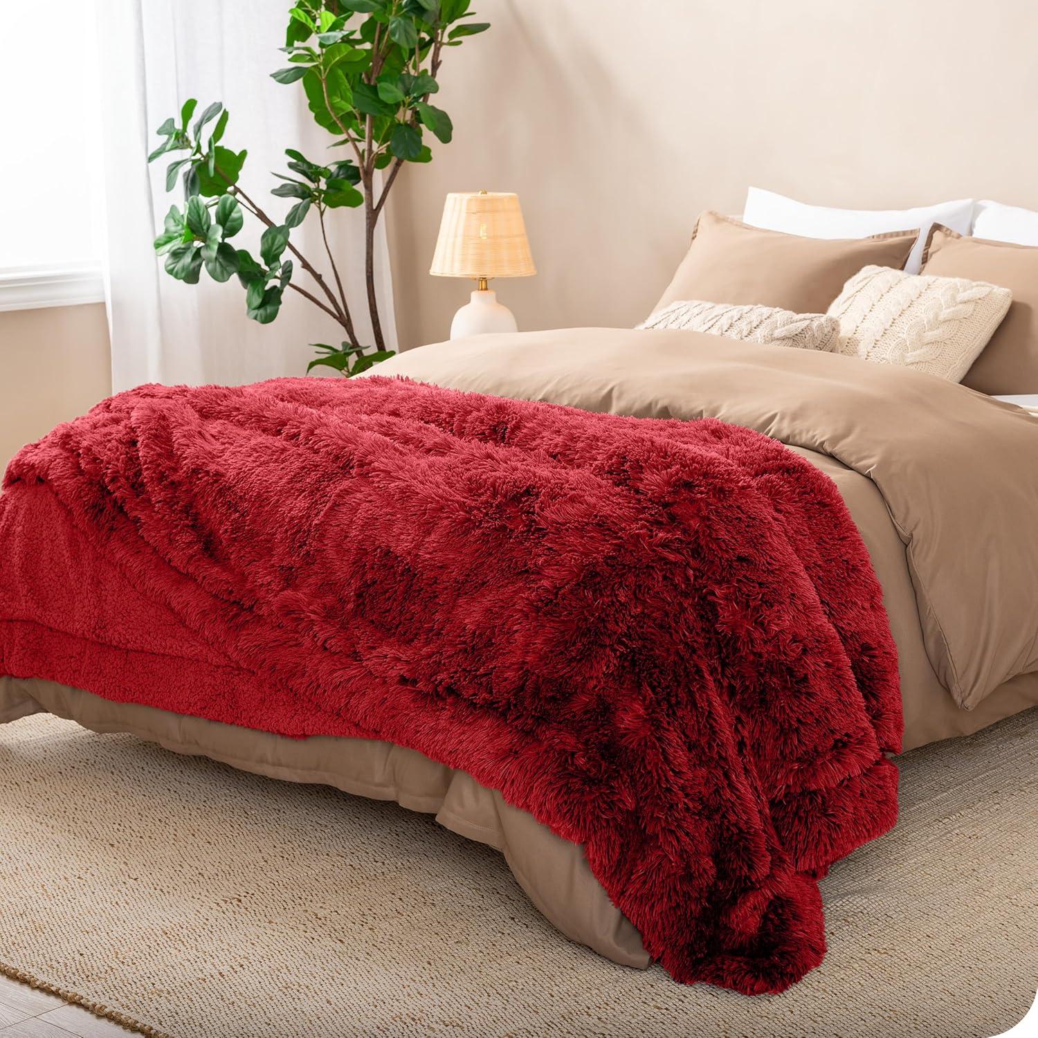 Bare Home Shaggy Faux Fur Sherpa Blanket