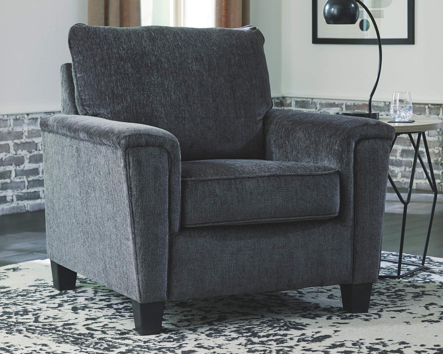 Contemporary Abinger 41" Gray Microfiber Accent Chair