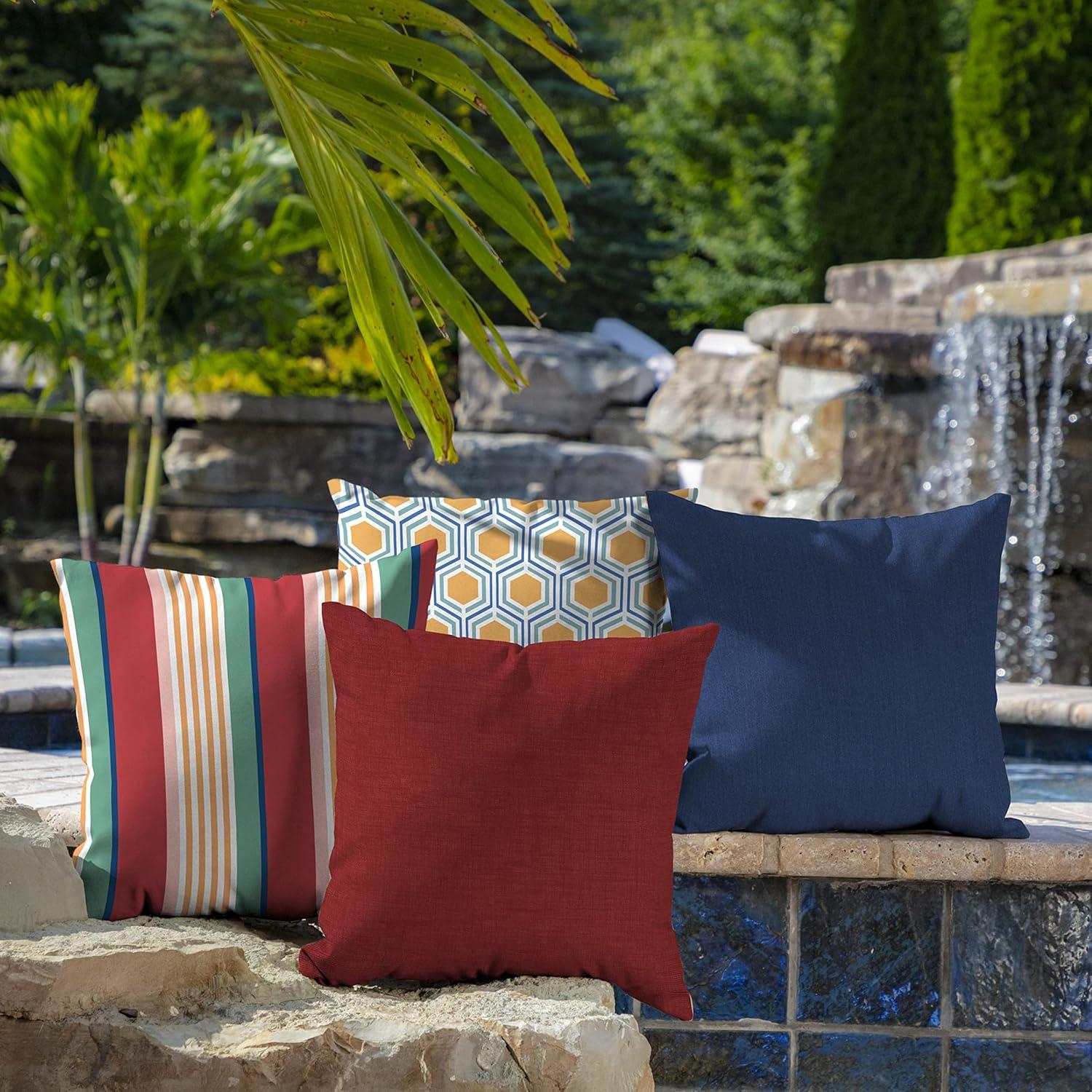ARDEN Outdoor Toss Pillow (2 Pack) 16 x 16, Ruby Red Leala