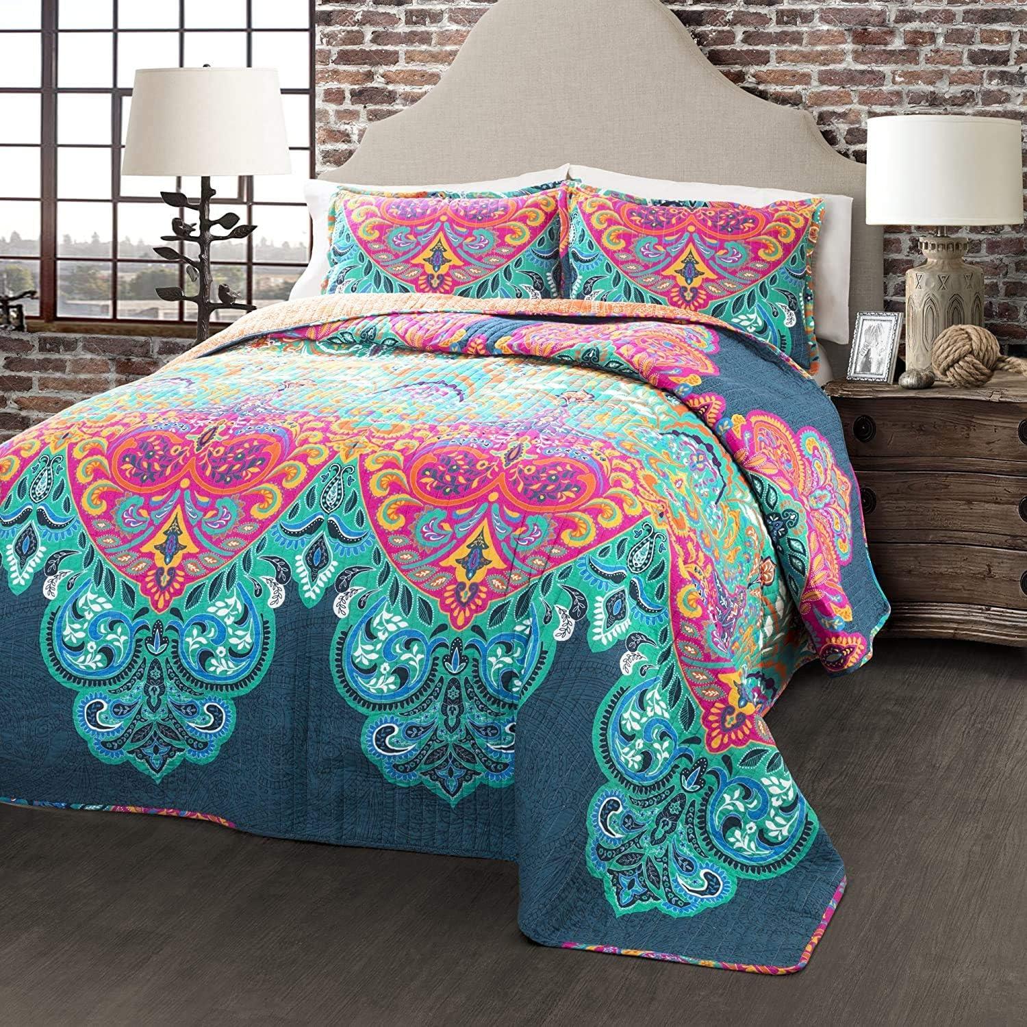 Lush Decor Galleria Cotton 320 TC Reversible Quilt Set
