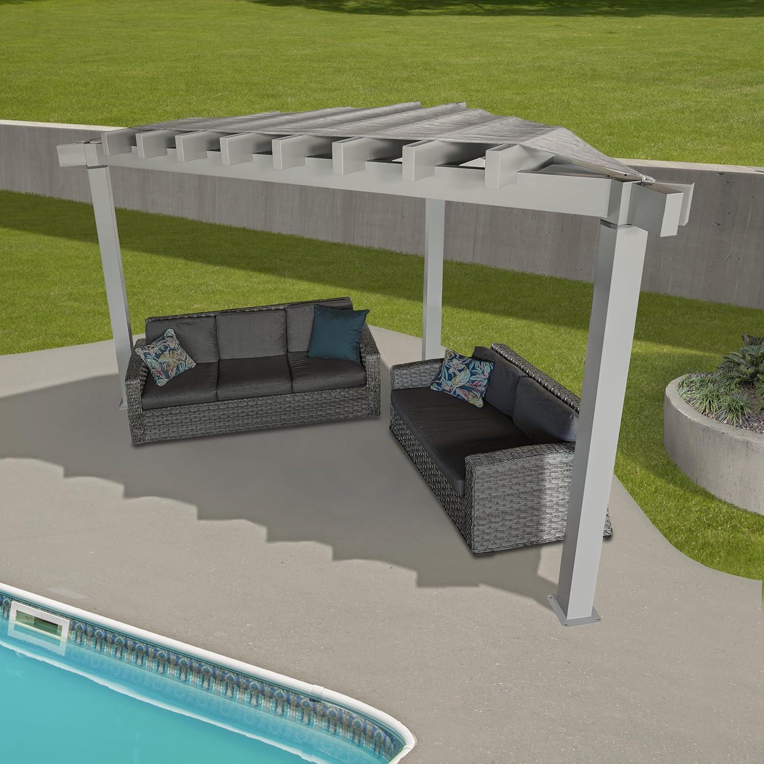 Sojag Sojag Lima Grey 10 x 10 ft. Rustproof Aluminum Frame Pergola