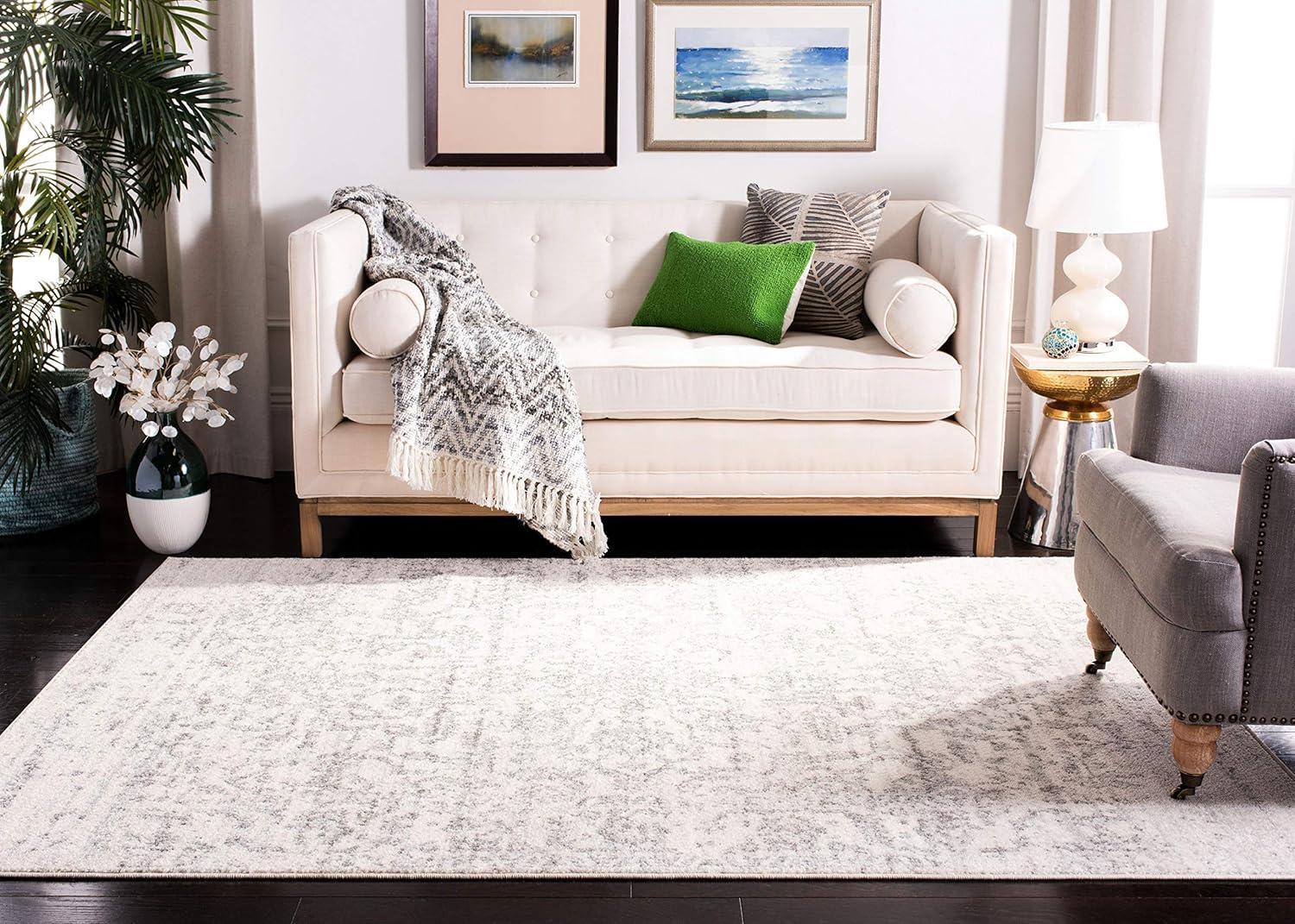 Madison MAD603 Power Loomed Indoor Area Rug - Silver/Ivory - 9'x12' - Safavieh