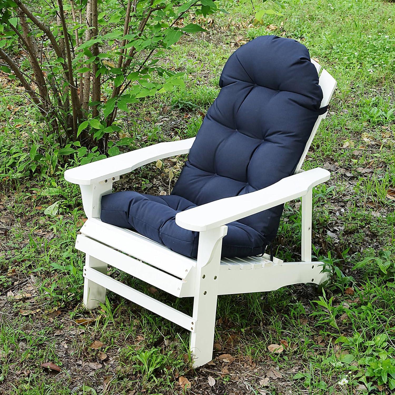 Crestlive Products Adirondack Style Patio Outdoor Chair Cushion for Adirondack Chair or Lounge Rocking Chair - See picture 2-Piece Set, Navy Blue