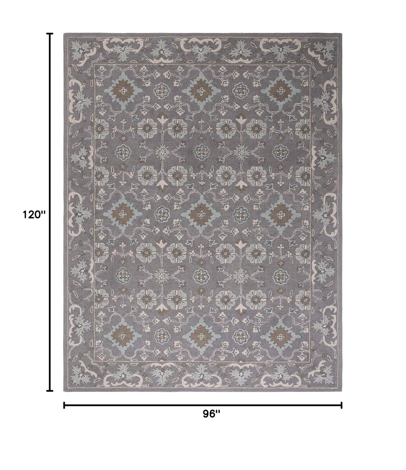 Blossom BLM218 Hand Tufted Area Rug - Grey - 8'x10' - Safavieh.