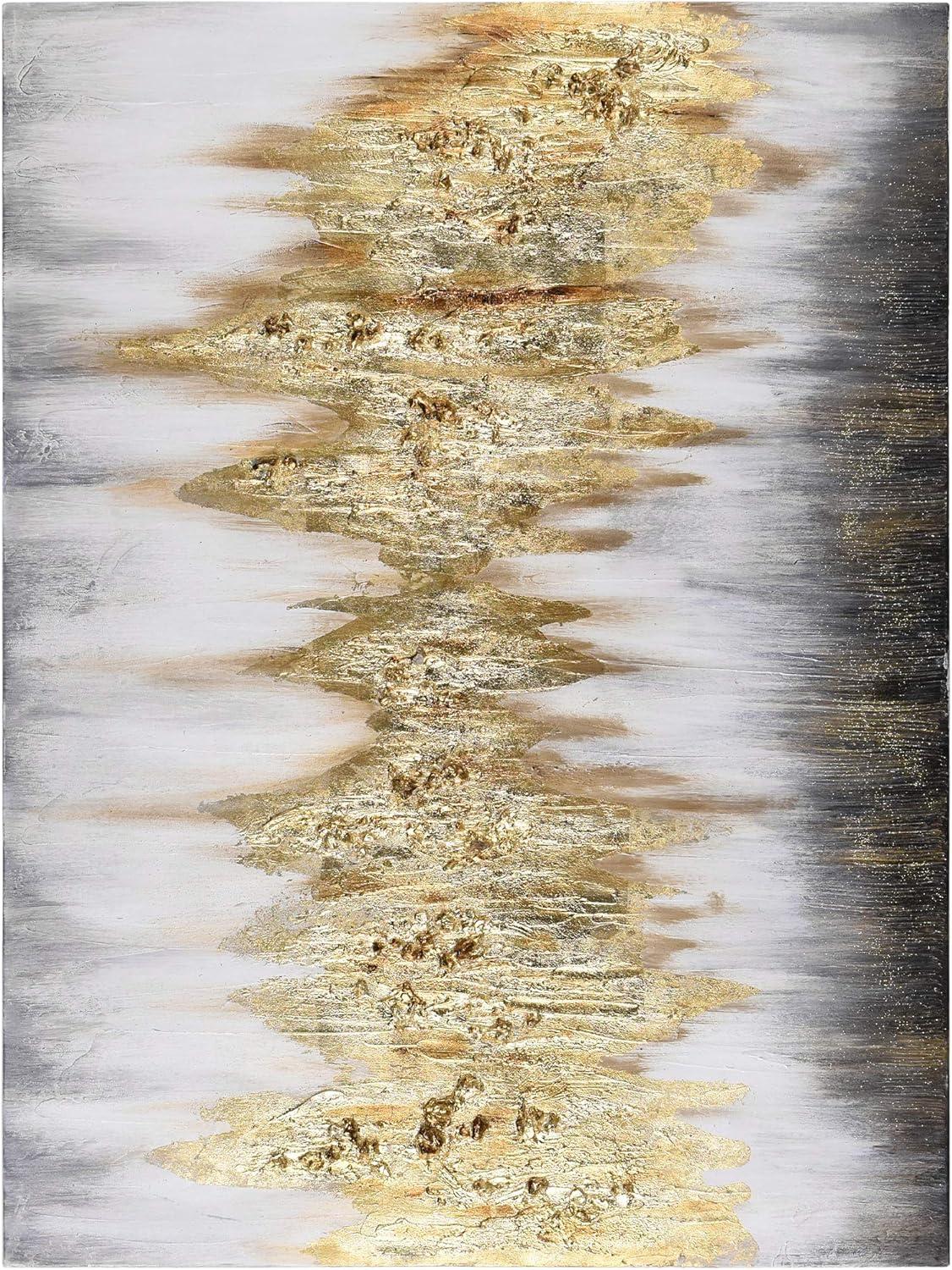 Empire Art Direct Gold Textured Glitter Hand Painted Canvas Wall Art by Martin Edwards, 30" x 40"