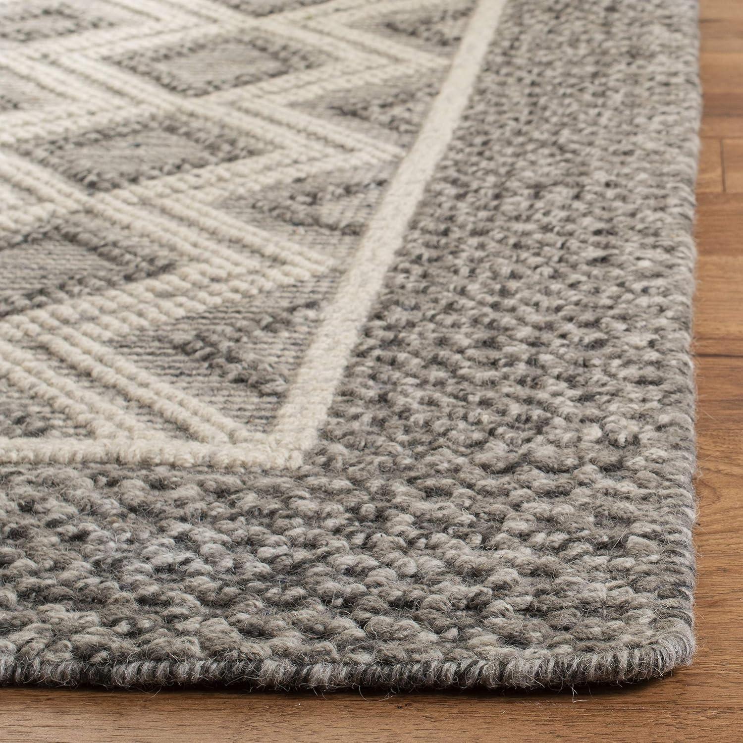 Vermont VRM212 Hand Woven Area Rug - Grey/Ivory - 8'9"x11'9" - Safavieh.