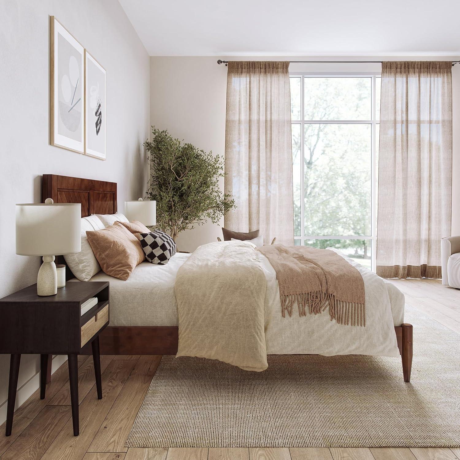 AFI Furnishings Berkshire Twin Solid Wood Low Profile Platform Bed in Walnut