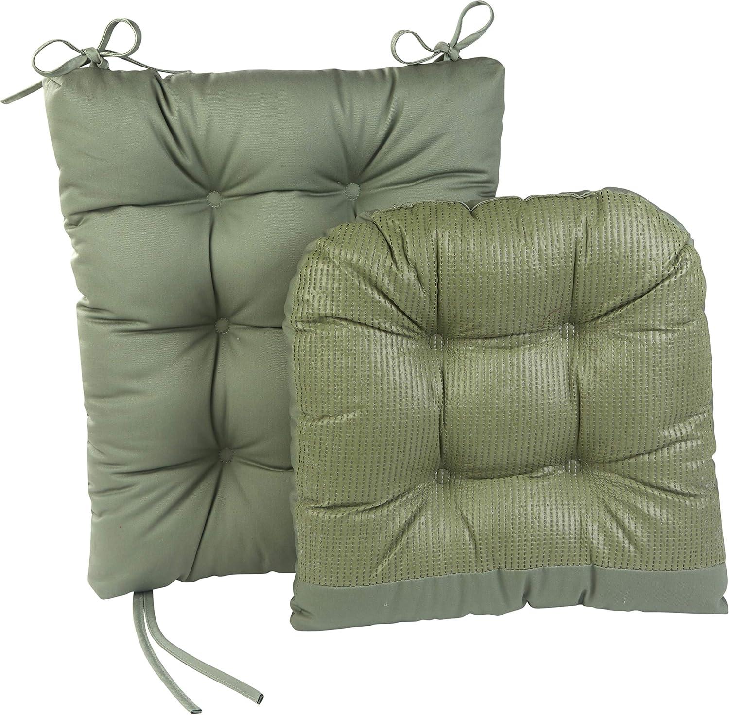 Celadon Green Cotton Rocking Chair Cushion Set, 17x17 Inches