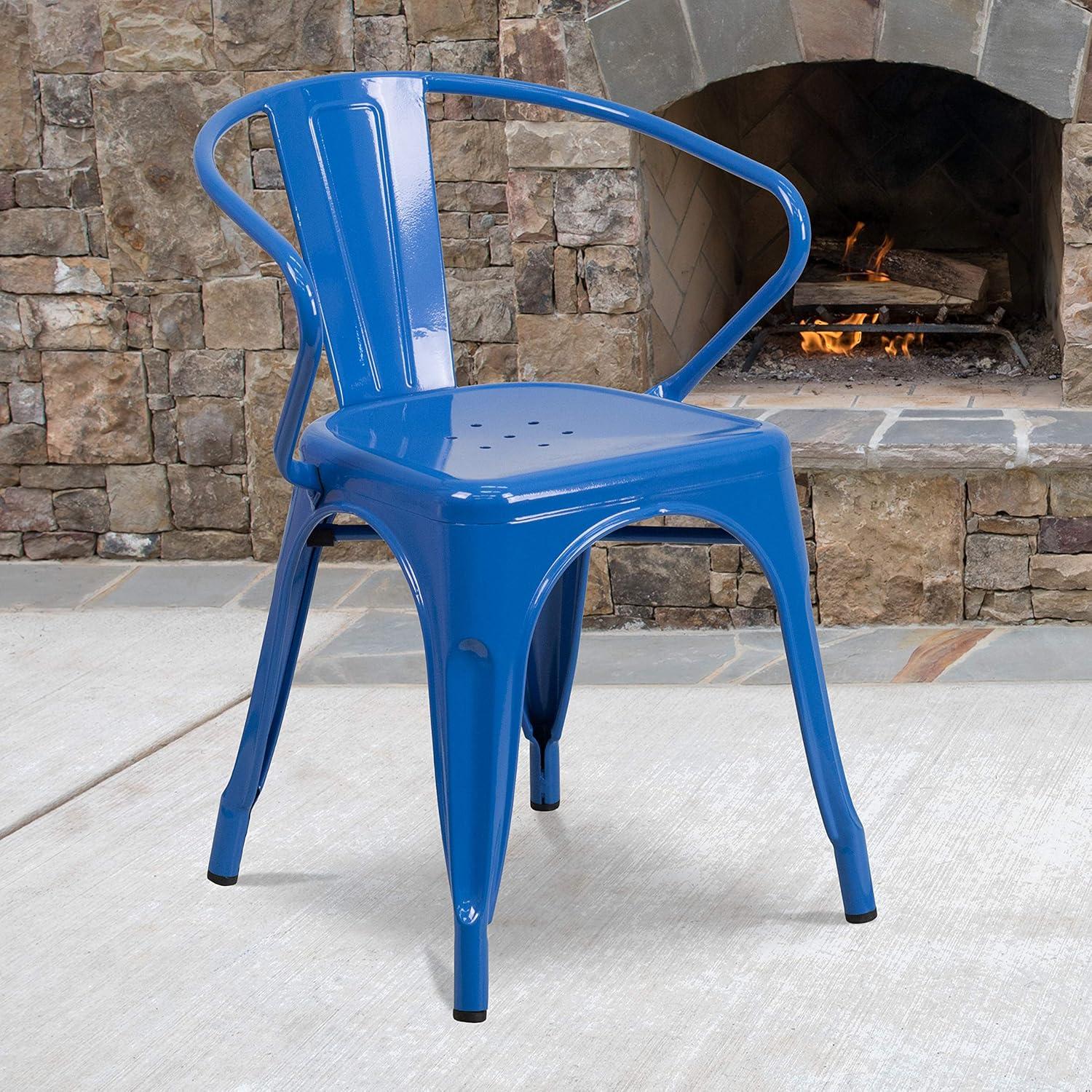 Flash Furniture Hucheson Metal Indoor-Outdoor Chair with Arms