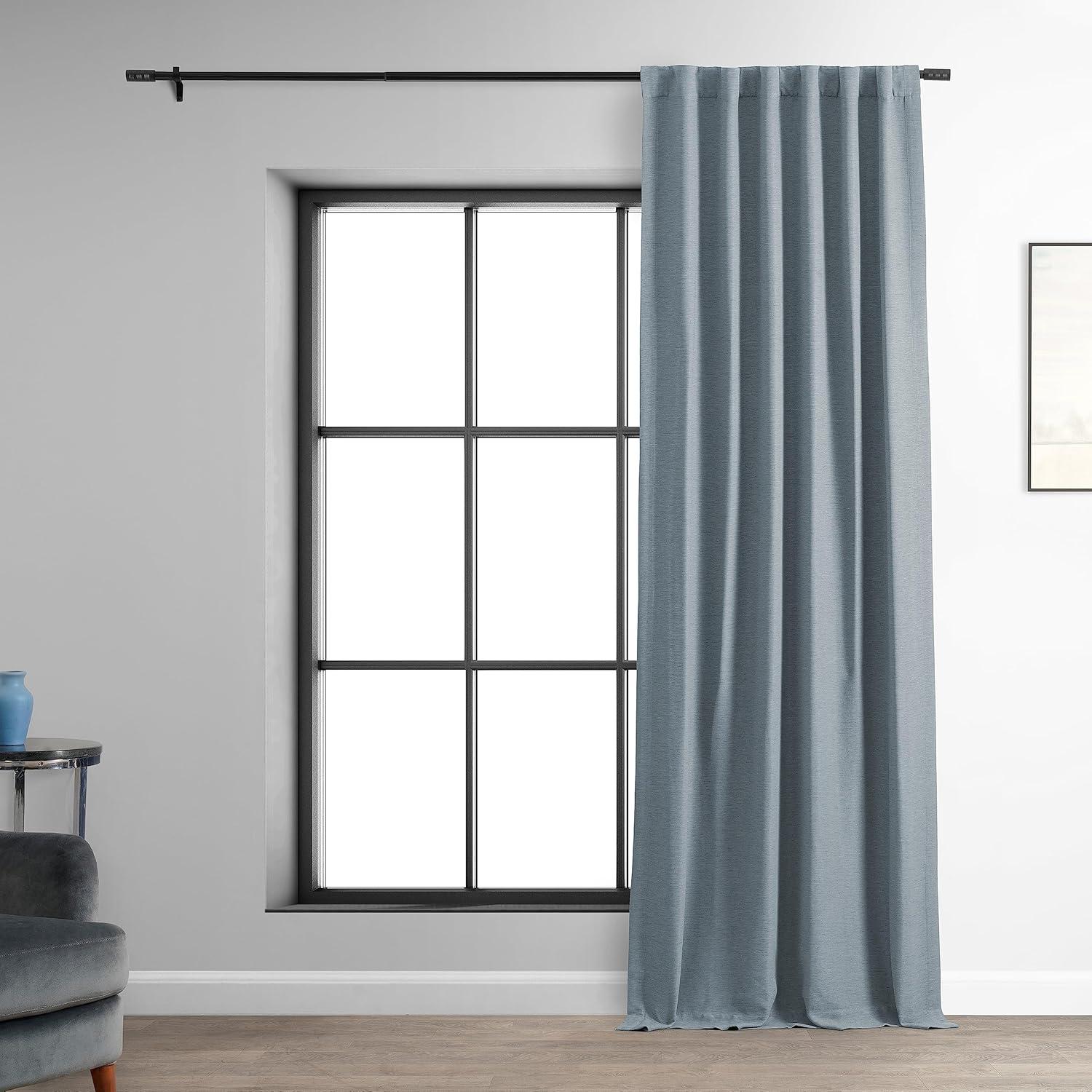 Gulf Blue Blackout Polyester Window Panel, 96 Inches