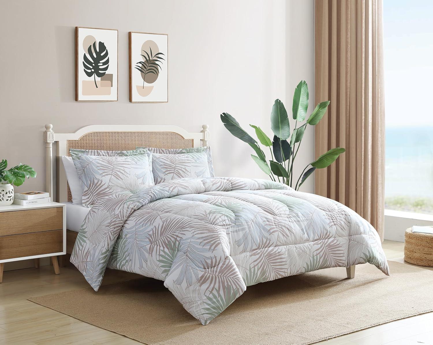 Caribbean Joe  3PC Comforter Set Full - Queen - Sunrise Palm