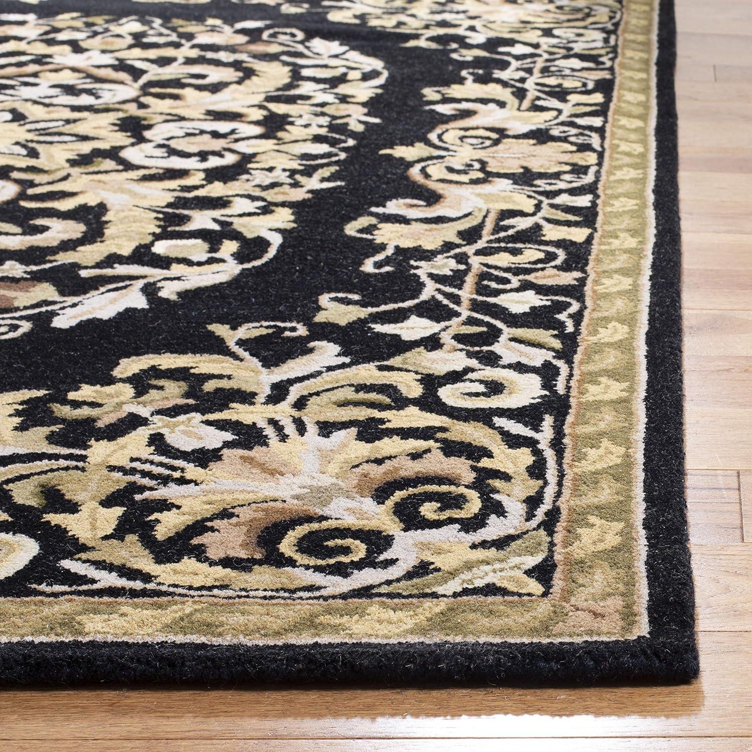 SAFAVIEH Heritage Cleves Traditional Wool Area Rug, Black, 5' x 8'