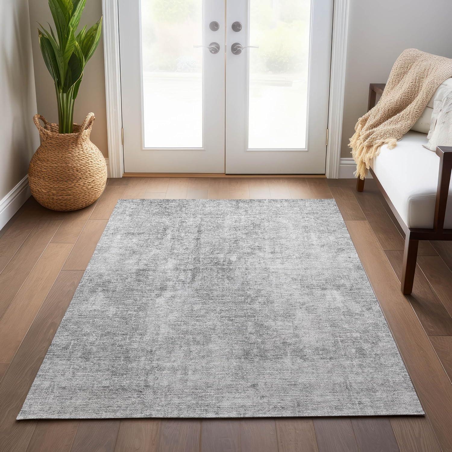 Addison Rugs Chantille Indoor/Outdoor Transitional Abstract Gray Washable Rectangle Rug, 3' x 5'