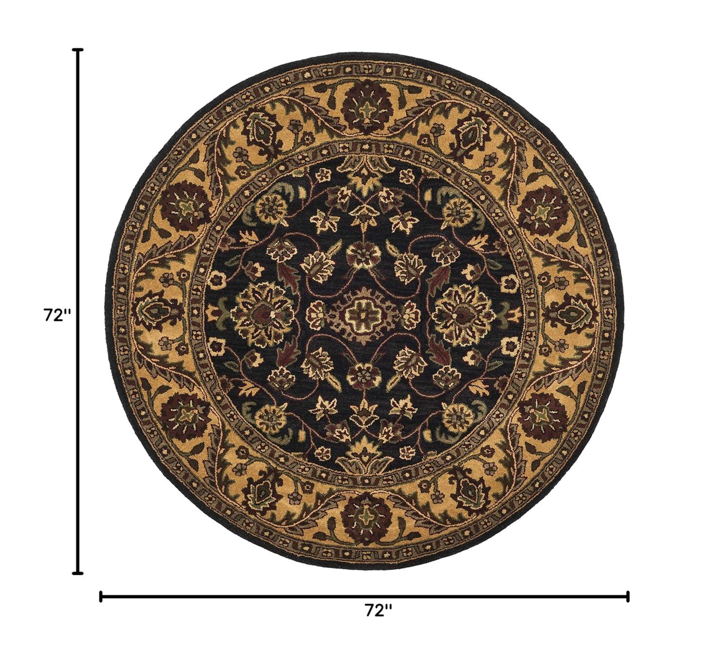 Golden Jaipur GJ250 Hand Tufted Area Rug - Black/Gold - 6' Round - Safavieh.