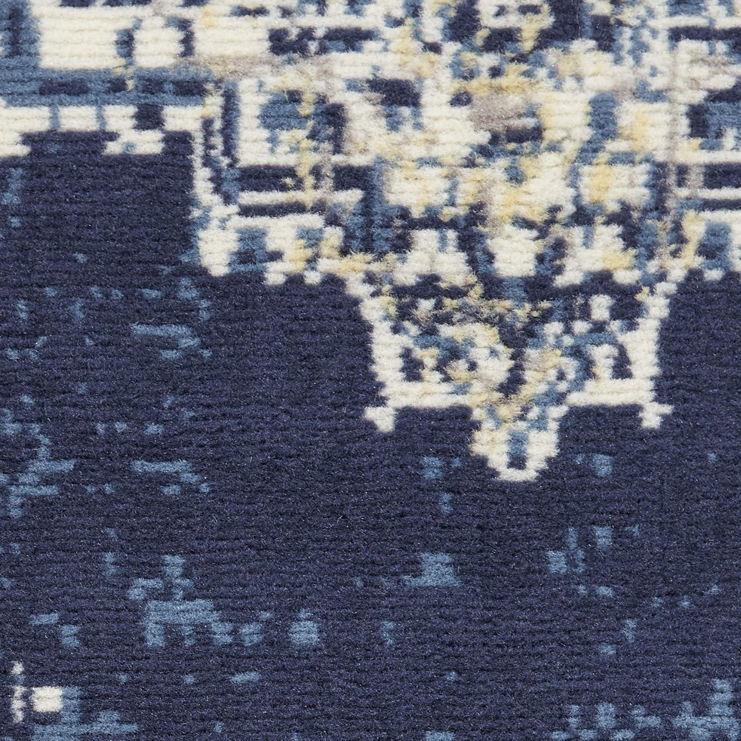 Nourison Grafix GRF14 Indoor only Area Rug - Navy Blue 2' x 4'