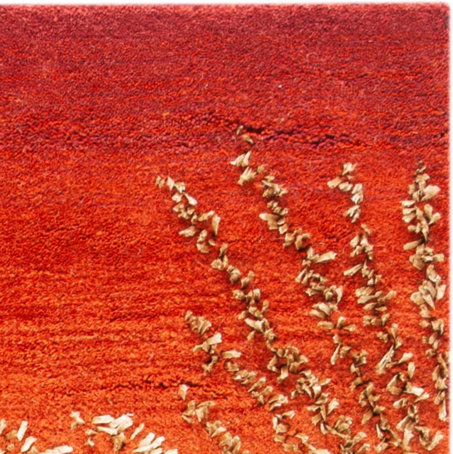 SAFAVIEH Soho Fiesta Celebration Wool Area Rug, Rust/Multi, 5' x 8'