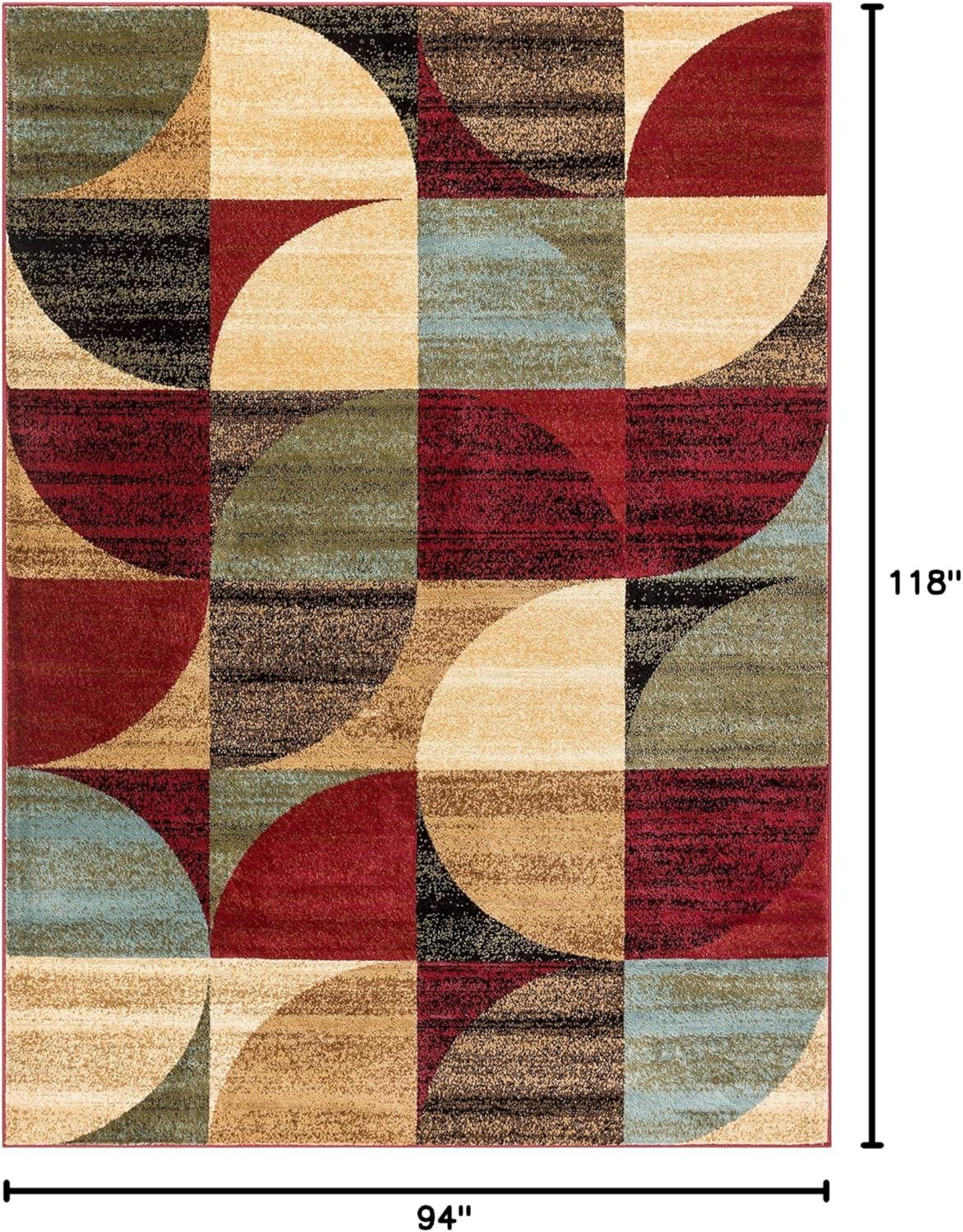 Well Woven Barclay Geometric Rustic Area Rugs, Red