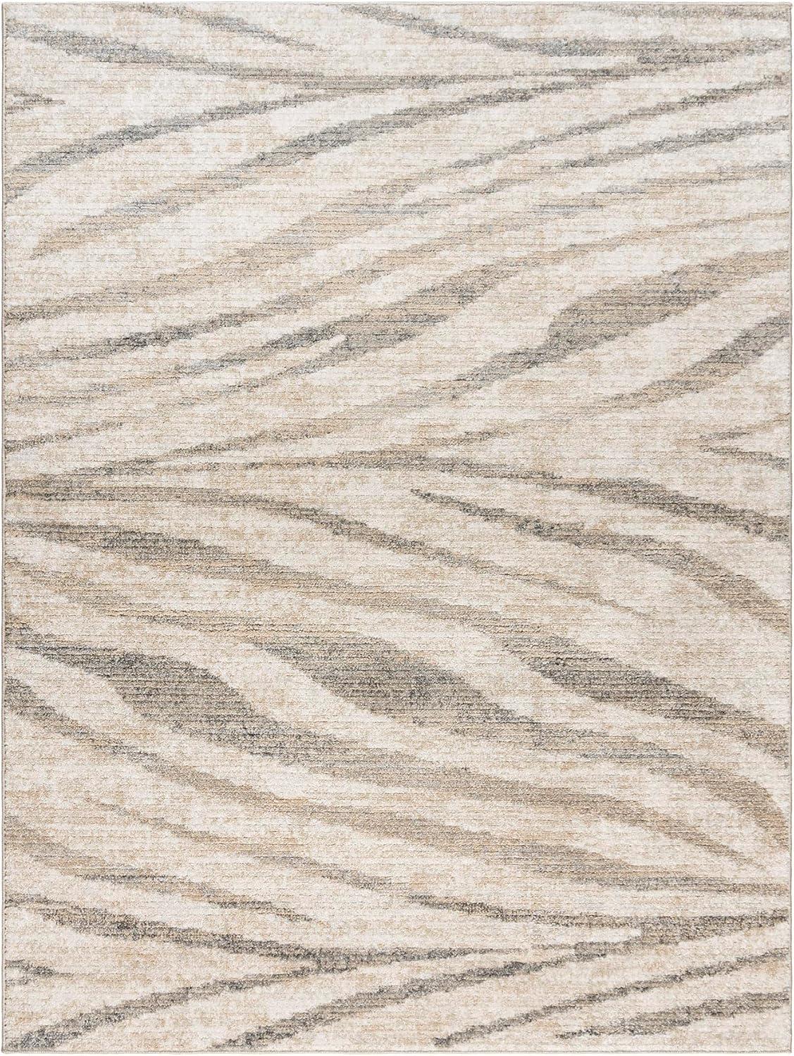 Winsor Harar Modern Zebra Striped Gray/Cream Indoor Area Rug