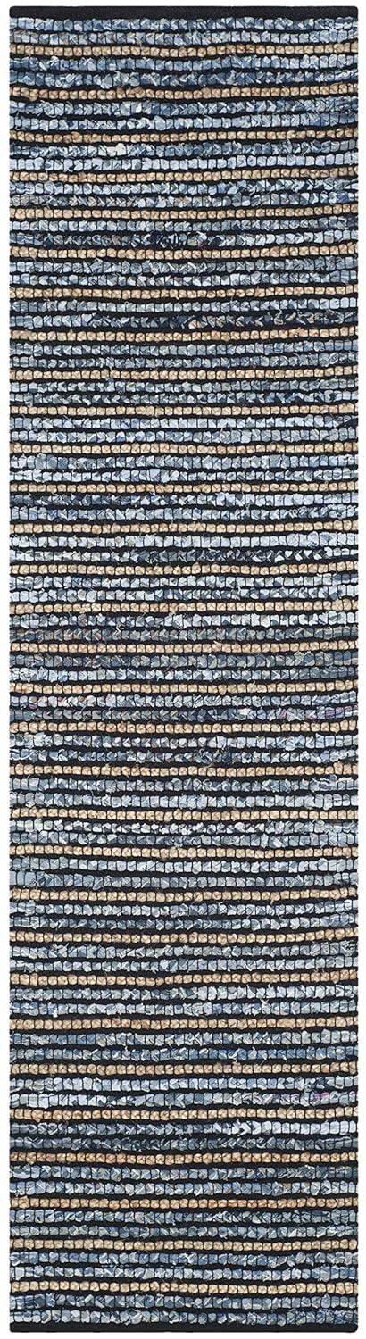 Cape Cod CAP363 Hand Woven Runner Rug - Blue/Natural - 2'3"x12' - Safavieh.