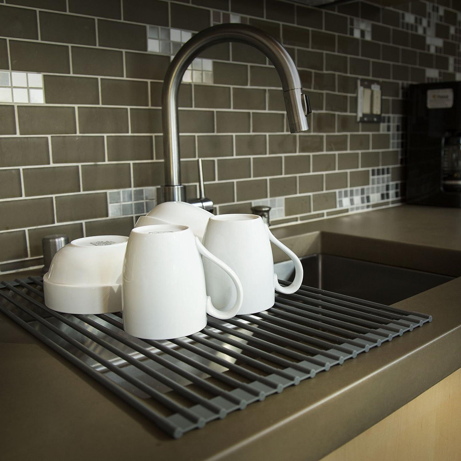 Domestic Corner Over-The-Sink, Roll Up Dish Drying Rack