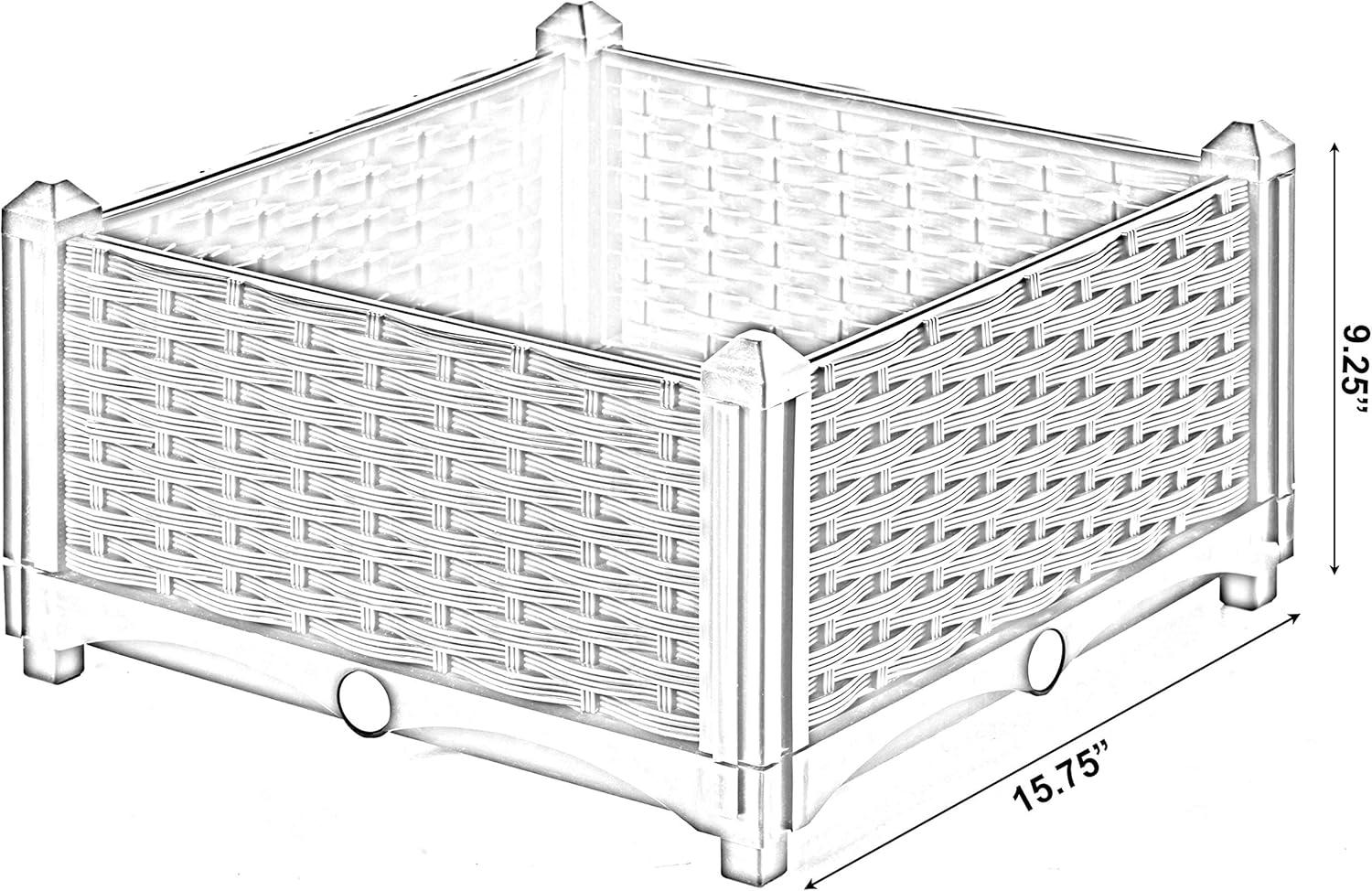 Rattan Raised Garden Bed Flower Planter