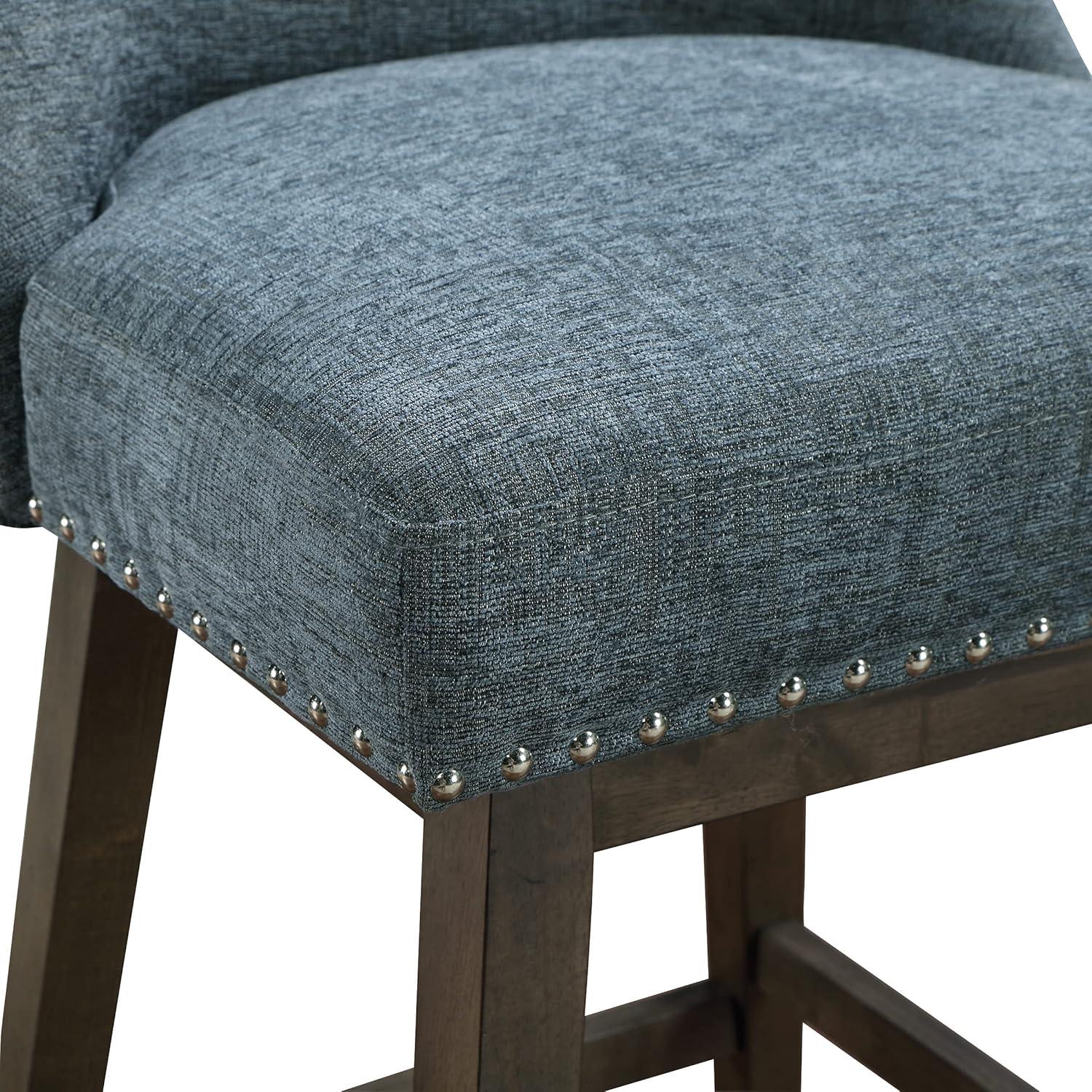 Granville Swivel Upholstered Counter Stool with Solid Wood Frame