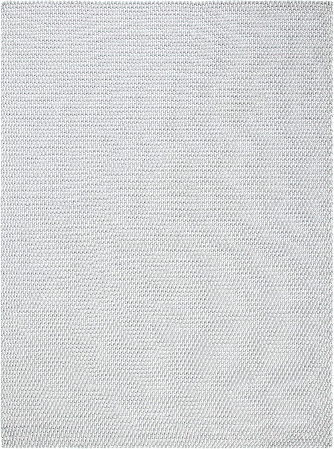 Handmade Gray Cotton Basket Weave 9' x 12' Area Rug