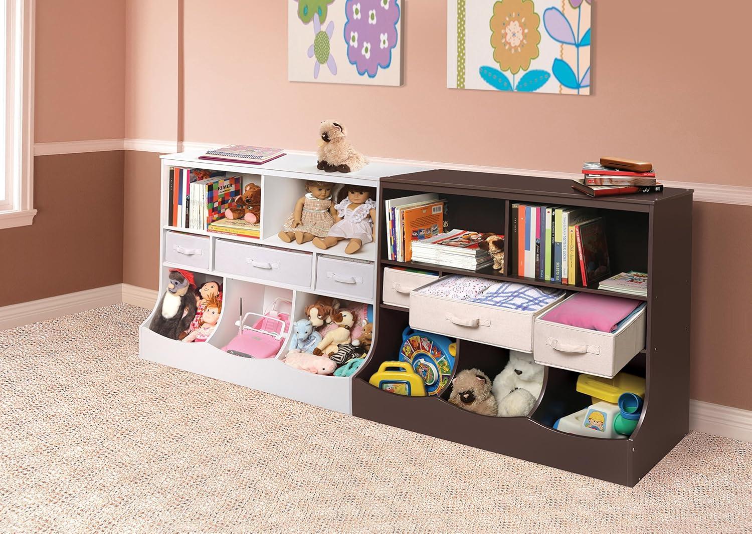 Badger Basket Combo Bin Storage Unit with Three Baskets - Espresso