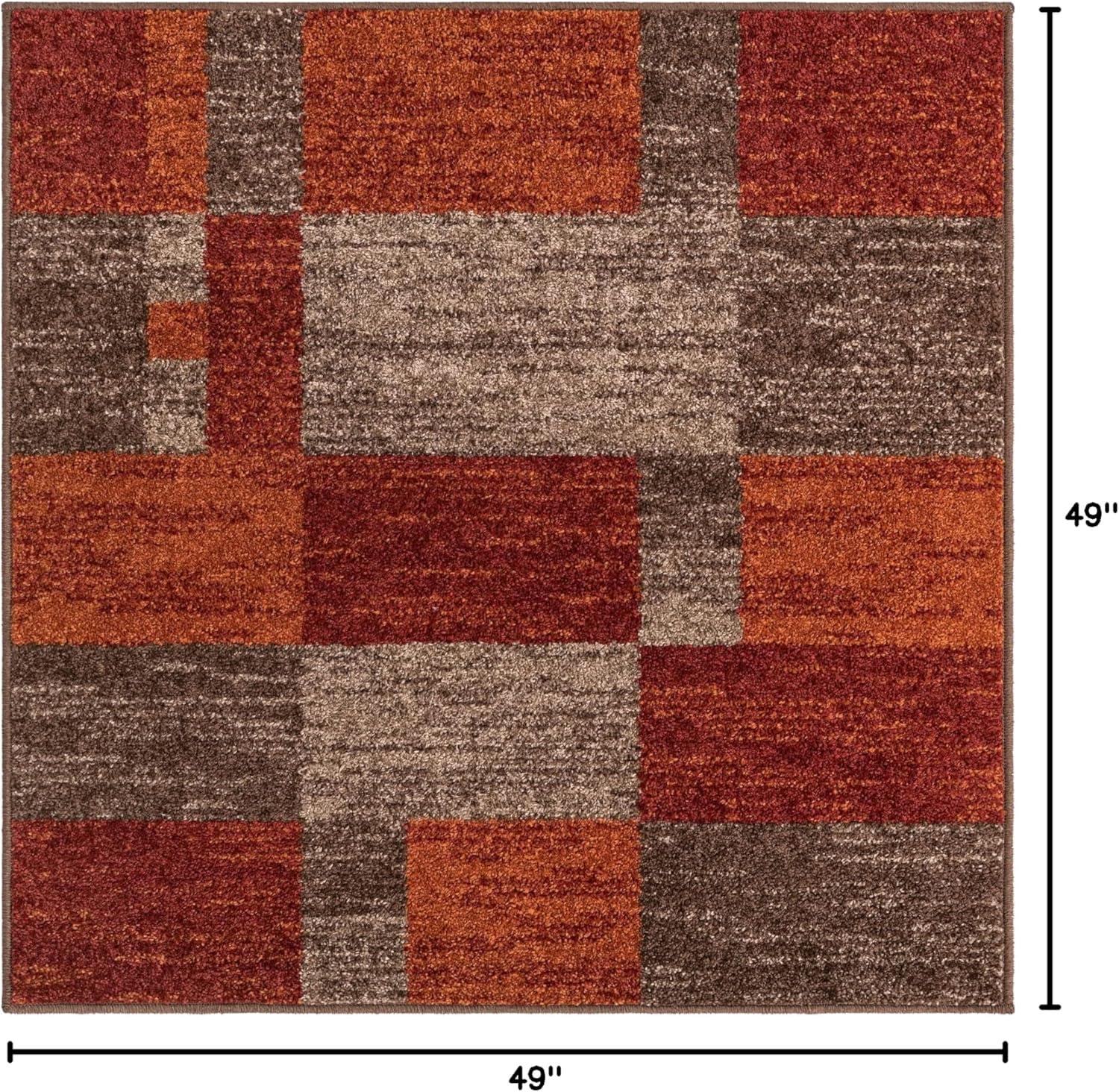 Unique Loom Autumn Collection Area Rug - Providence (4' Square Multi/Beige)