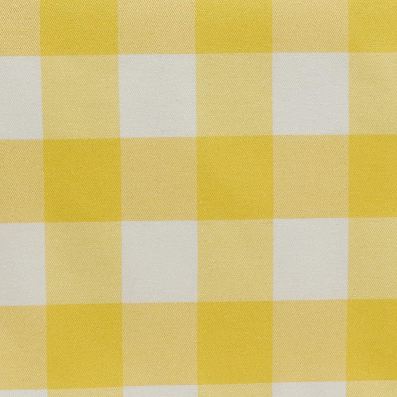 Saro Lifestyle Cotton Blend Buffalo Plaid Table Napkins (Set of 4), Yellow, 20" x 20"