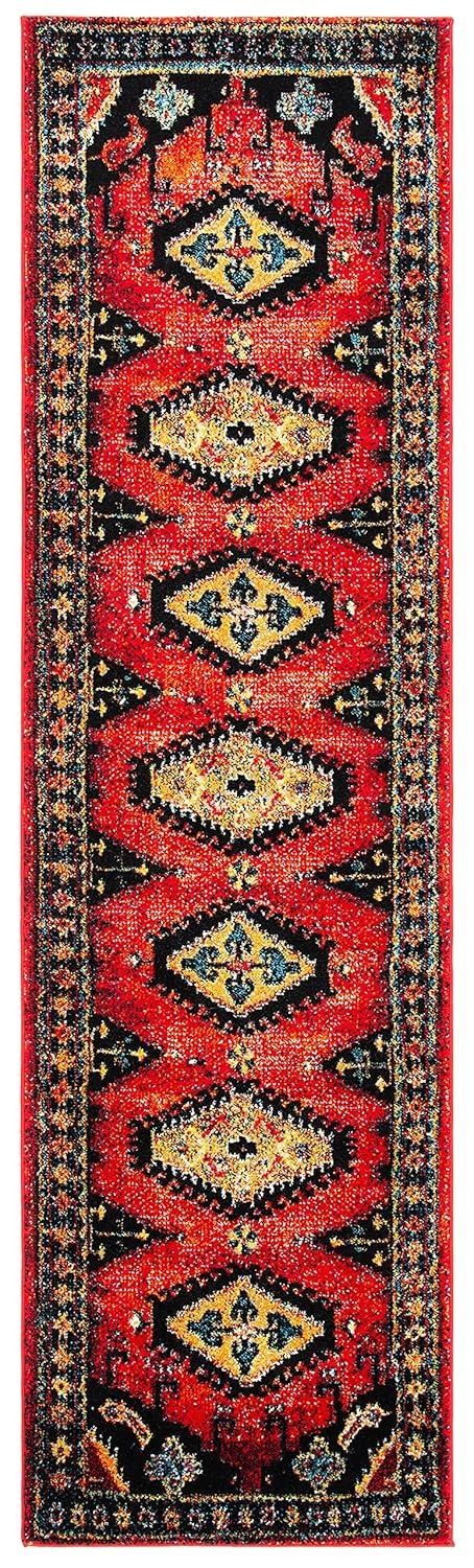 Vintage Hamadan VTH251 Power Loomed Runner Rug - Red/Black - 2'3"x8' - Safavieh.
