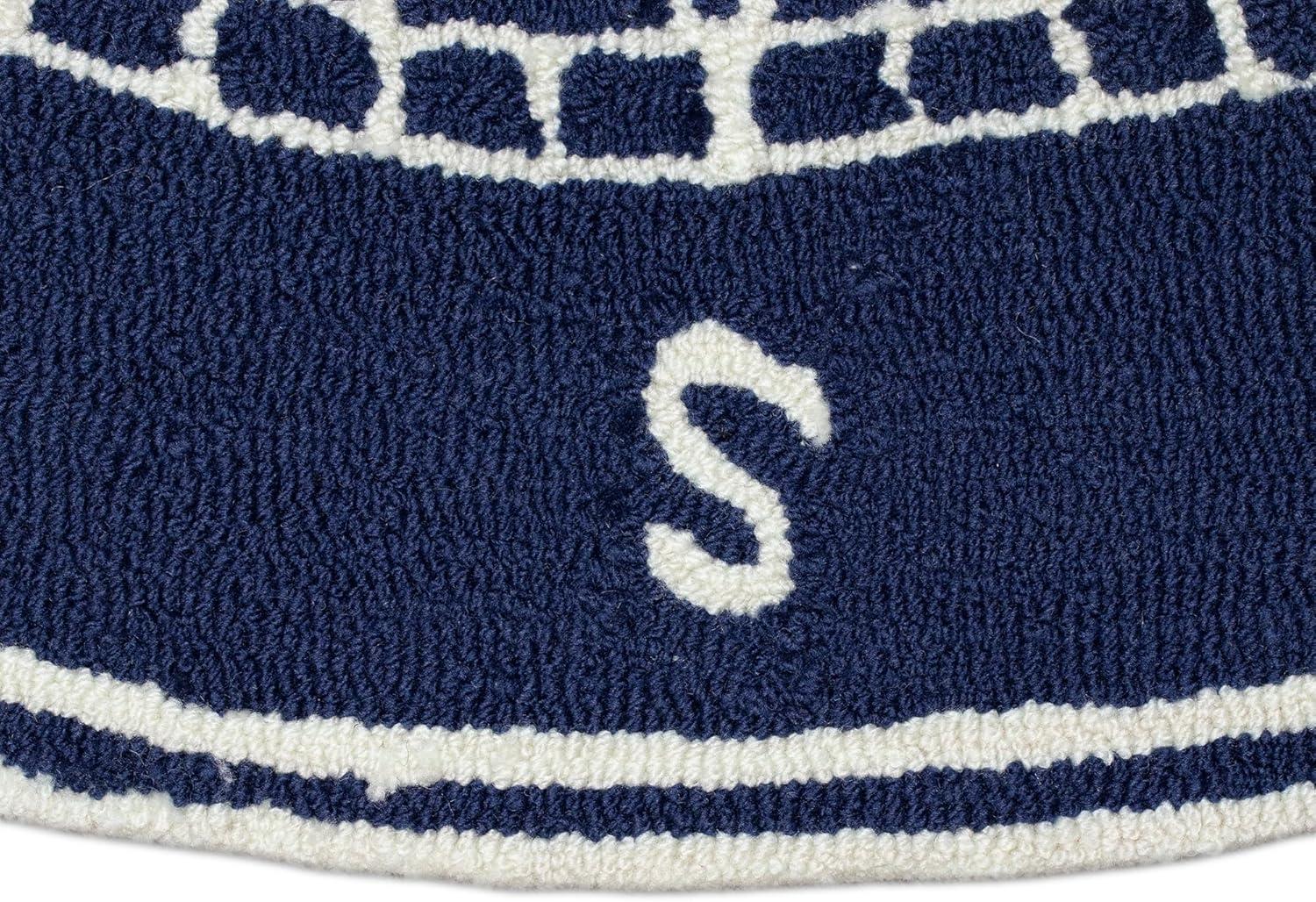 Navy Hand-Tufted Synthetic Rectangular 5' x 7' Outdoor Rug