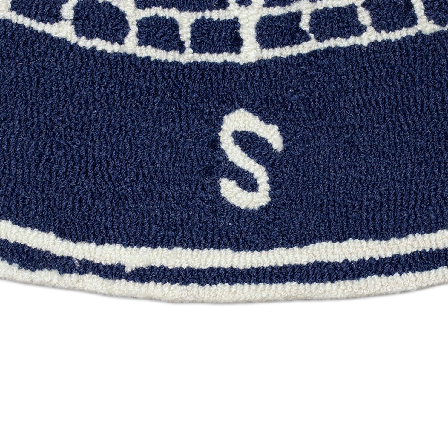 Navy Hand-Tufted Synthetic Rectangular 5' x 7' Outdoor Rug