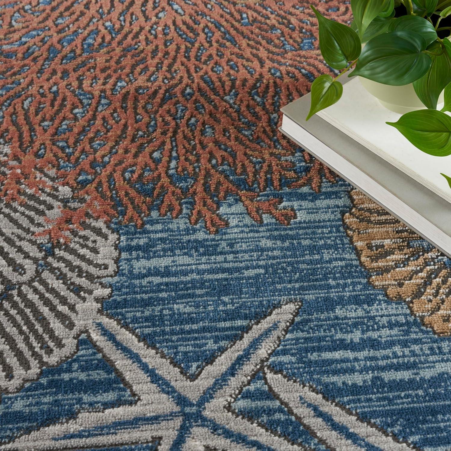 Nourison 7'10" x 9'10" Pompeii Nautical Indoor Area Rug Blue Multicolor