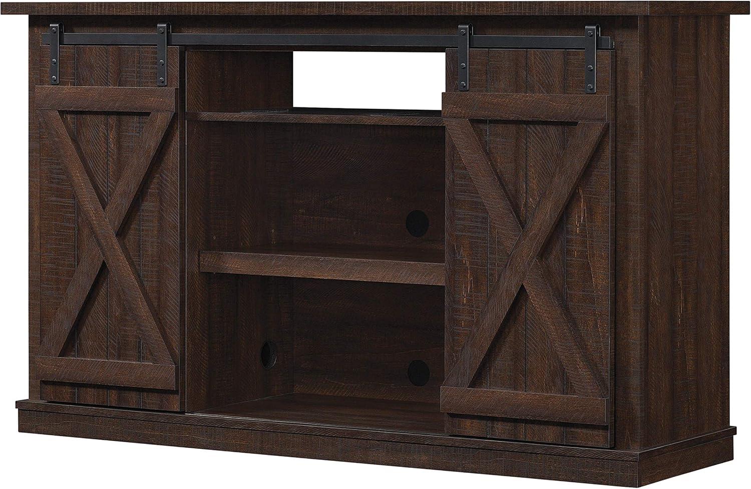 Twin Star Home Terryville Barn Door TV Stand for TVs up to 60", Dark Gray