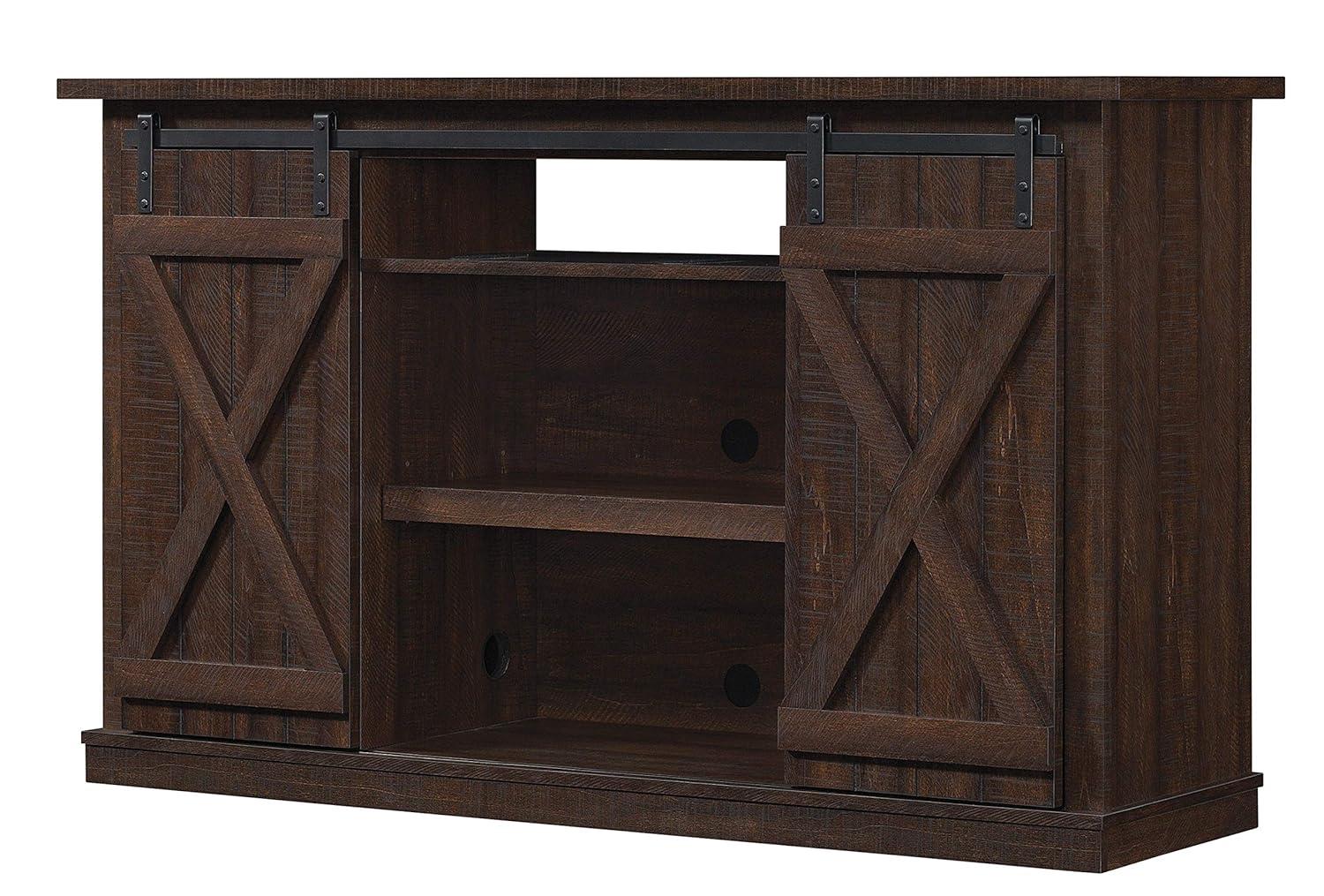 Twin Star Home Terryville Barn Door TV Stand for TVs up to 60", Dark Gray
