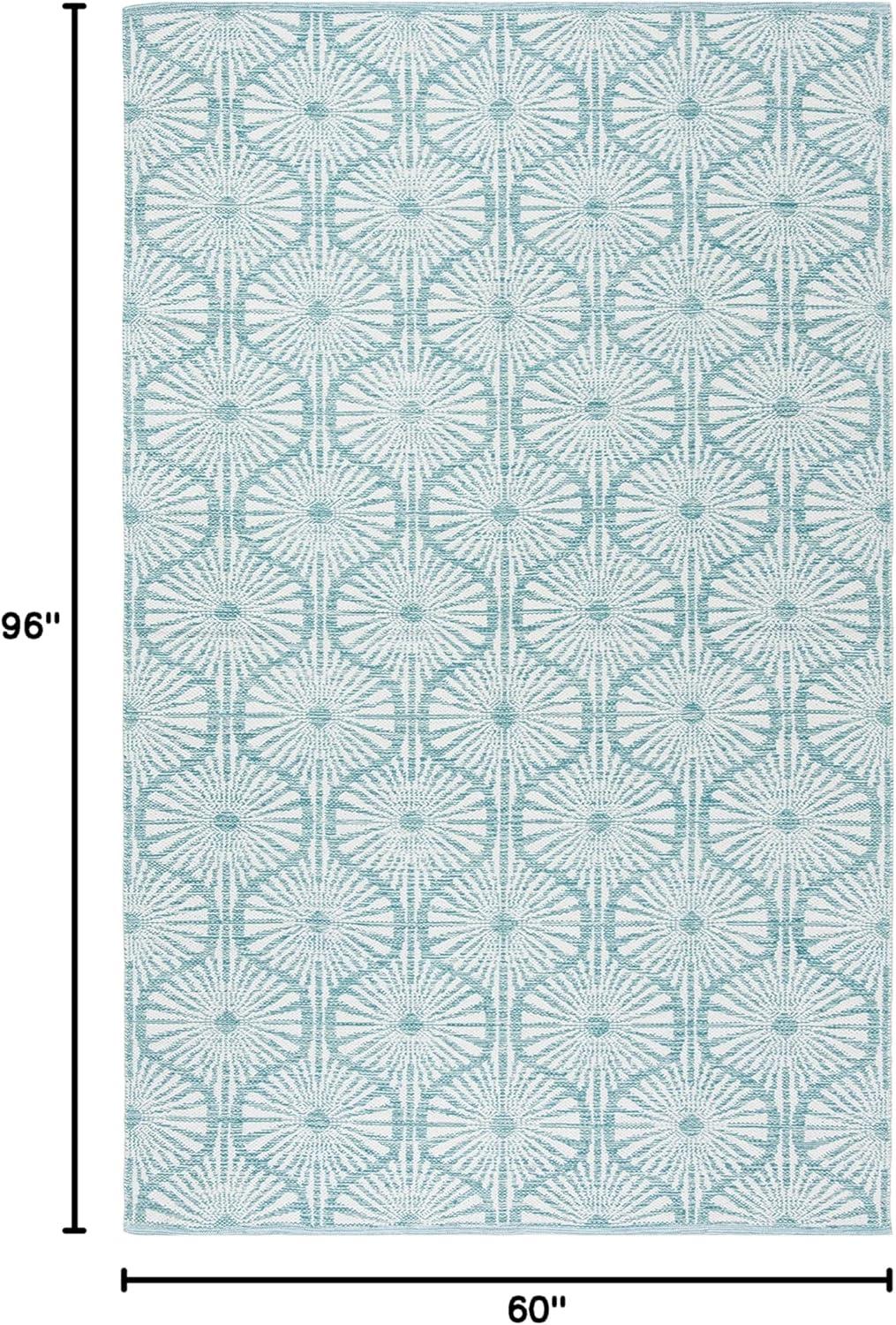 Montauk MTK606 Hand Woven Indoor Area Rug - Aqua/Ivory - 5'x8' - Safavieh