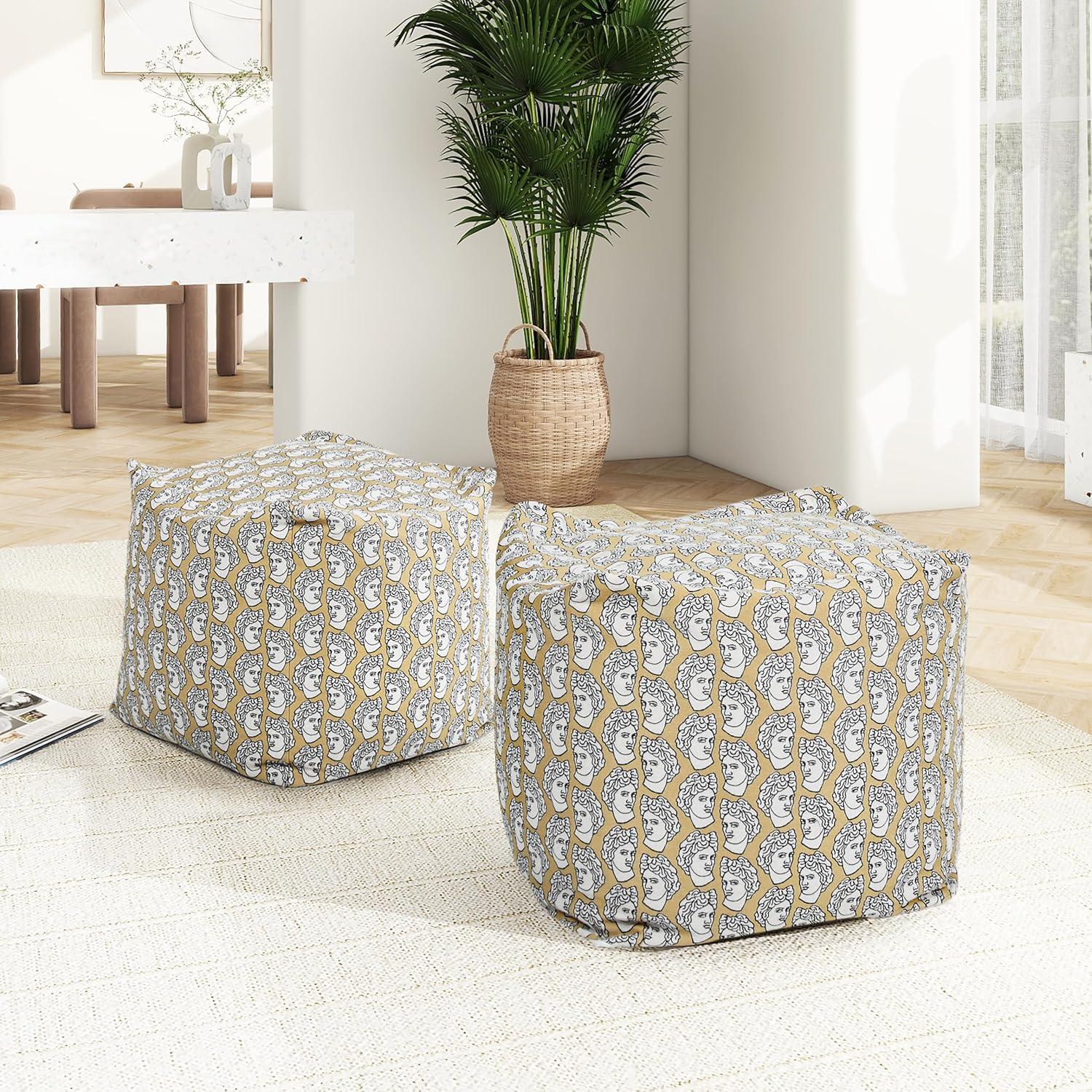 Jennifer Taylor Home Pouf 23" Luxury Oversized Bean Bag Cube Ottoman