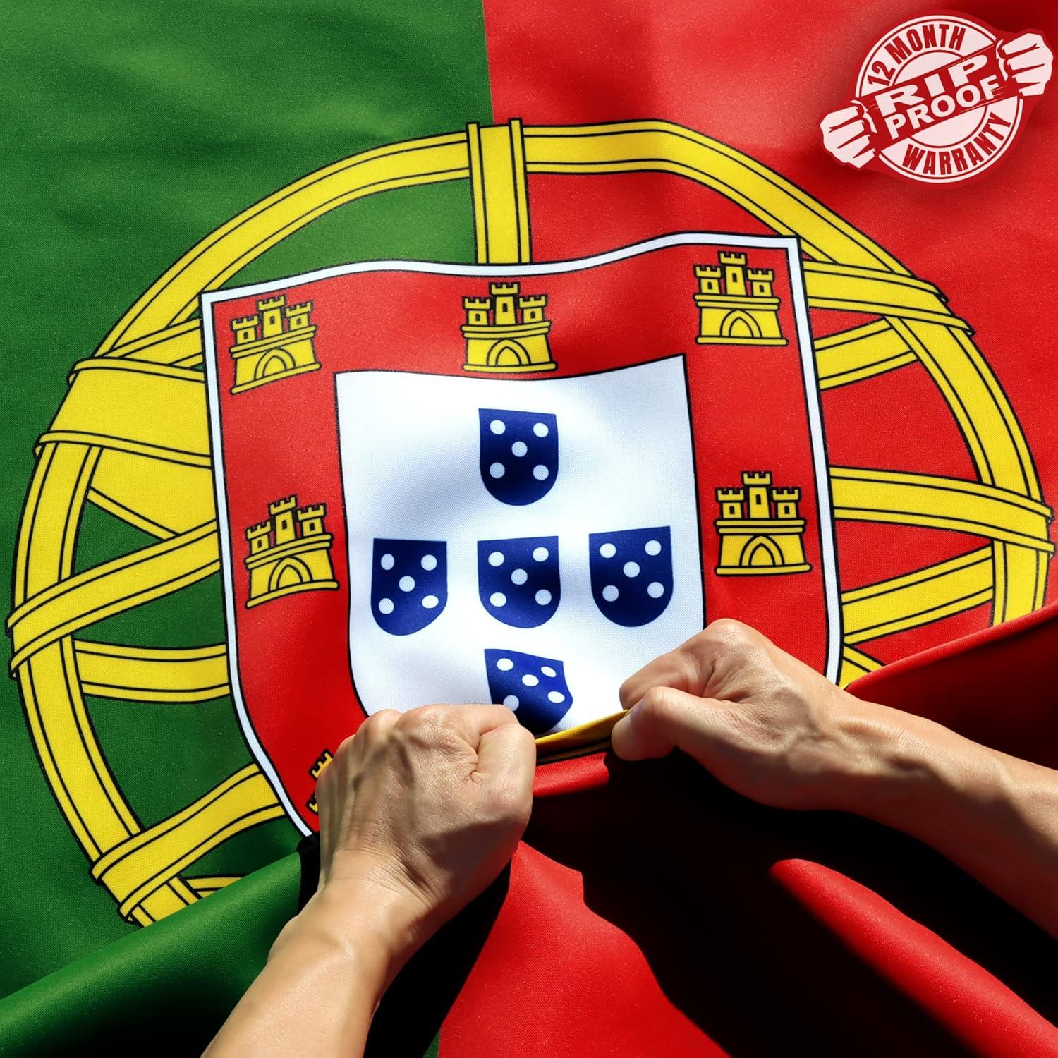 Rip-Proof Double Sided 3-Ply Portugal Flag with Grommets