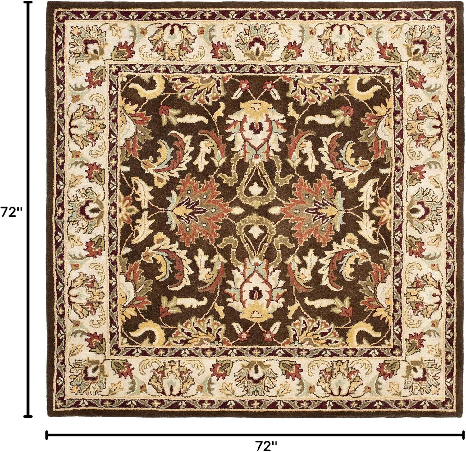 Heritage HG818 Hand Tufted Area Rug - Brown/Beige - 6'x6' - Safavieh.