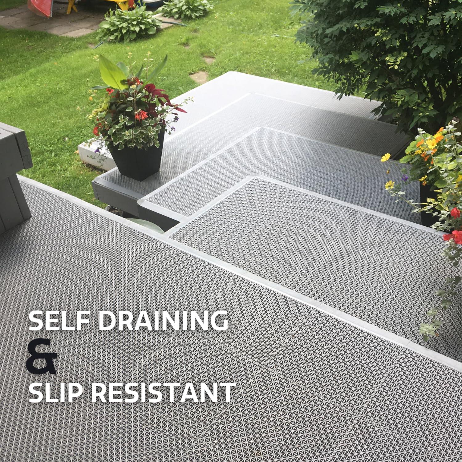 12" x 12" Plastic Interlocking Deck Tile (40-Pack)