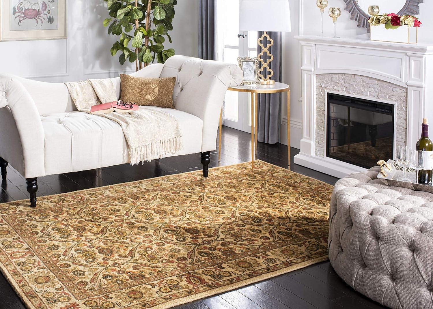 Gold Handmade Tufted Wool 4' x 6' Area Rug