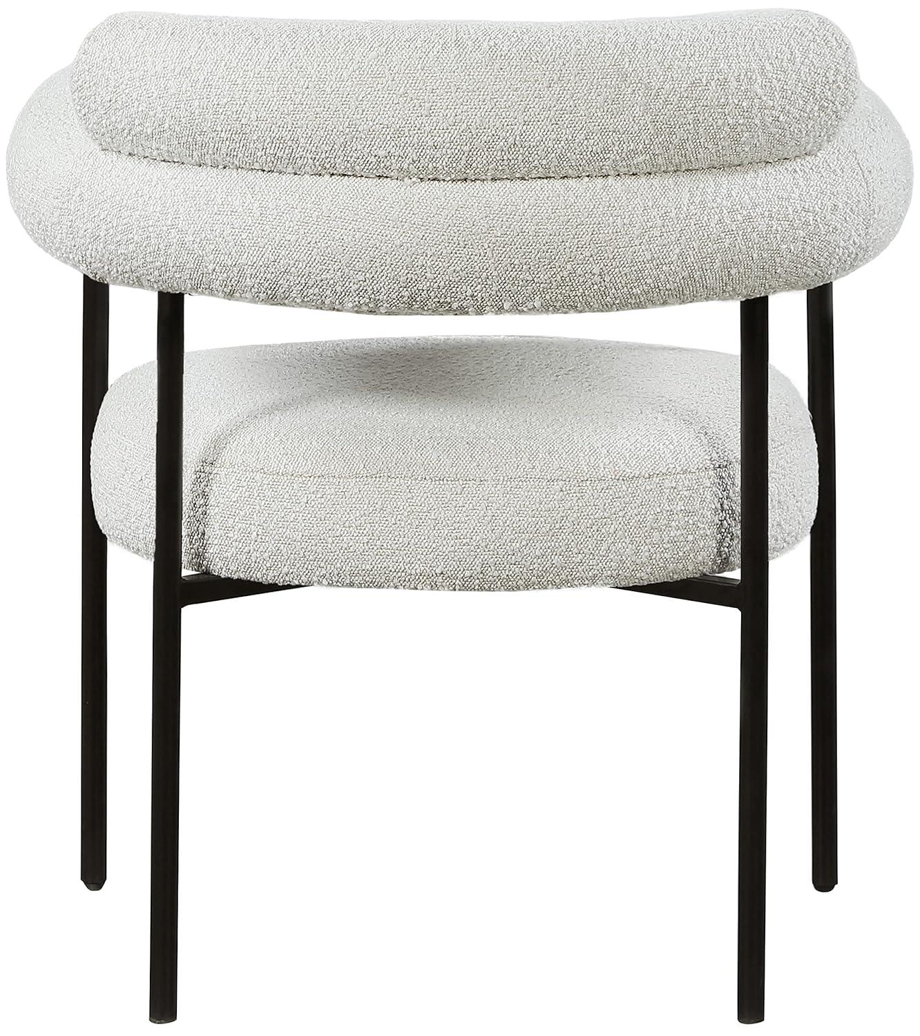 Blake Cream Boucle Fabric Arm Chair with Black Metal Frame